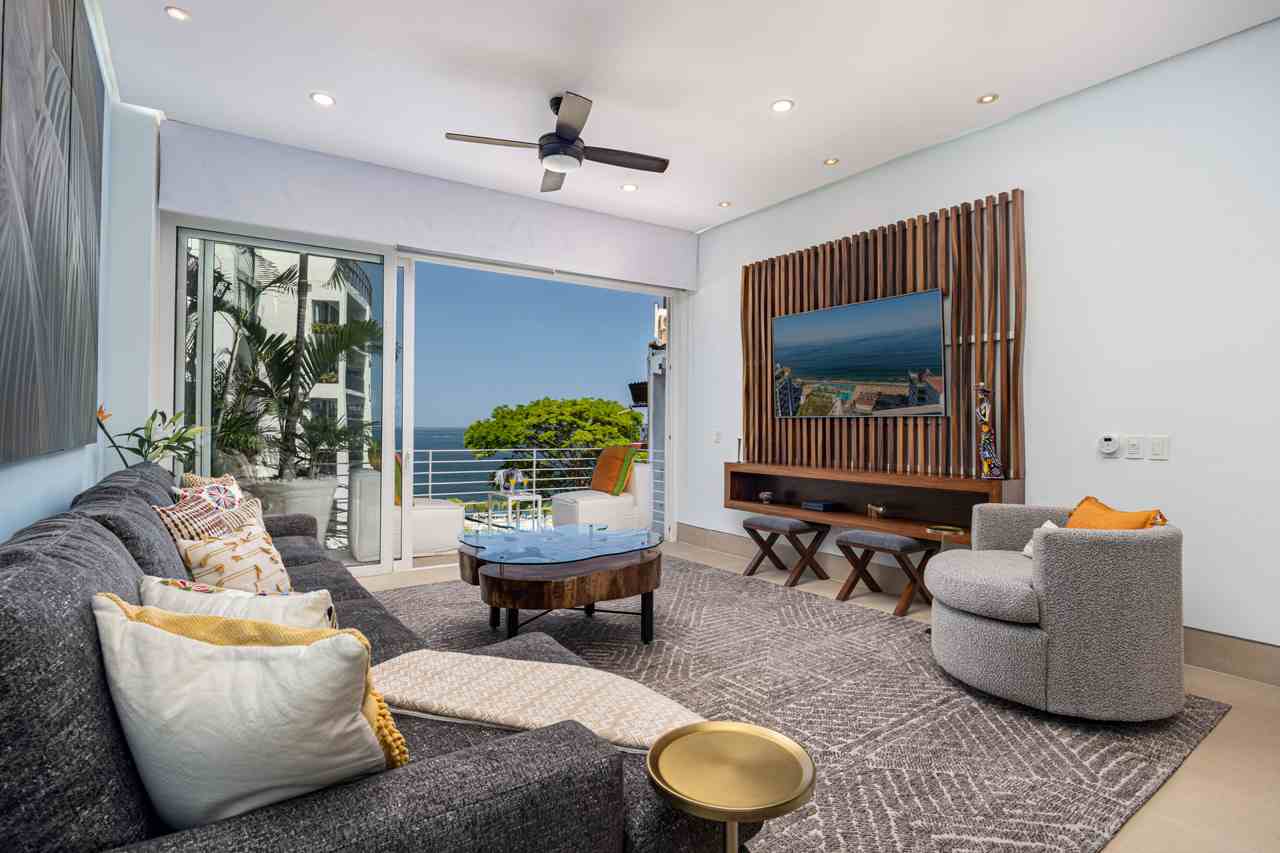 Living room, ocean beyond